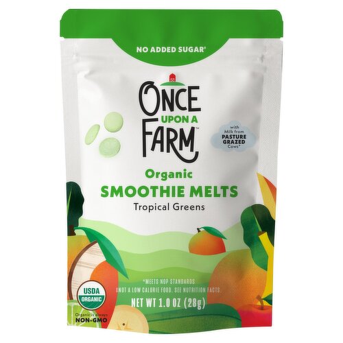 Once Upon a Farm Organic Smoothie Melts Tropical Greens Baby Food, Toddler, 1.0 oz