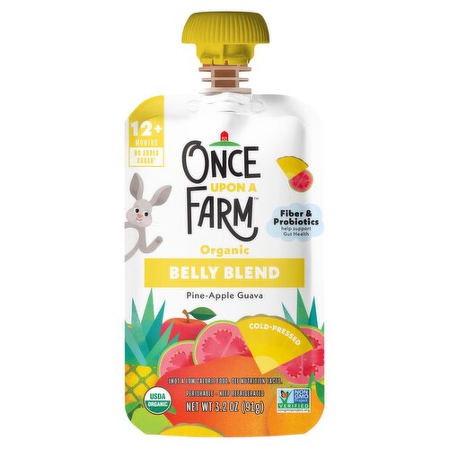 Once Upon a Farm Organic Pine-Apple Guava Belly Blend, 12+ months, 3.2 oz