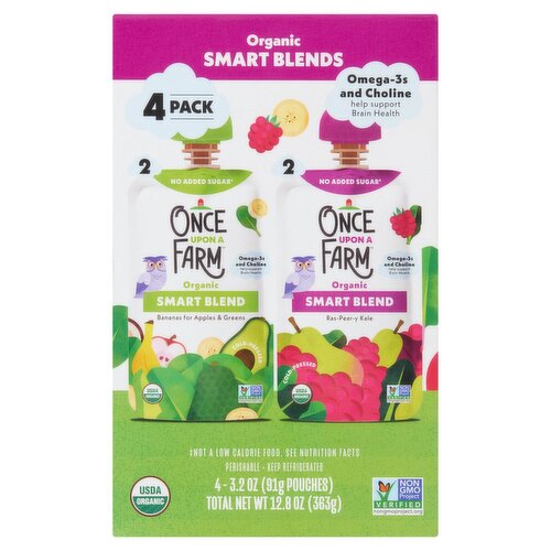 Once Upon a Farm Organic Smart Blends, 3.2 oz, 4 Count
