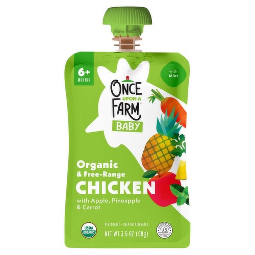 Once Upon a Farm Chicken with Apple, Pineapple & Carrot Baby Food, 6+ Months, 3.5 oz