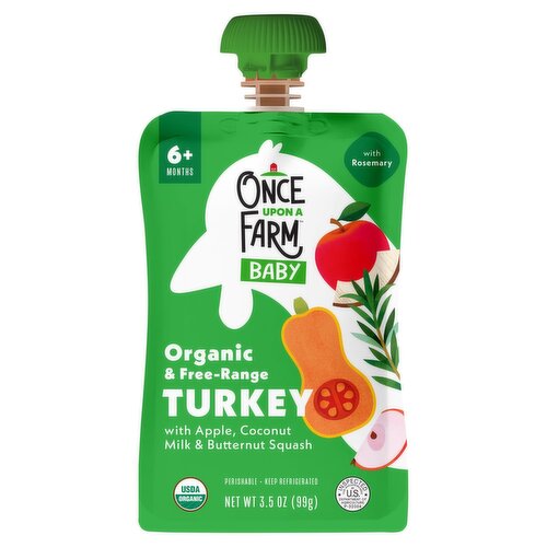 Once Upon a Farm Turkey with Apple, Coconut Milk & Butternut Squash Baby Food, 6+ Months, 3.5 oz