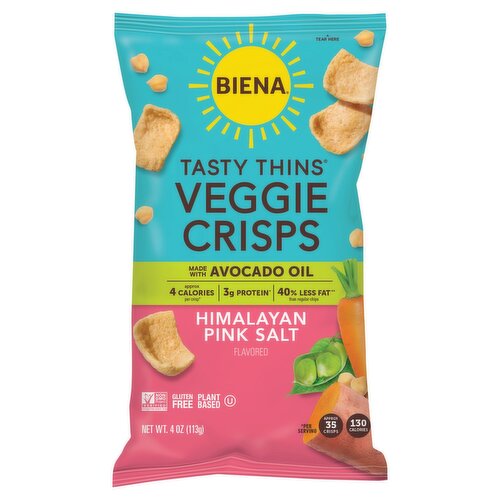Biena Tasty Thins Himalayan Pink Salt Flavored Veggie Crisps, 4 oz