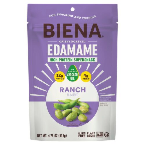 Biena Ranch Flavored Edamame High Protein Supersnack, 4.75 oz
