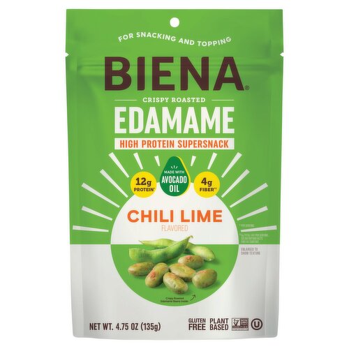 Biena Chili Lime Flavored Edamame High Protein Supersnack, 4.75 oz
