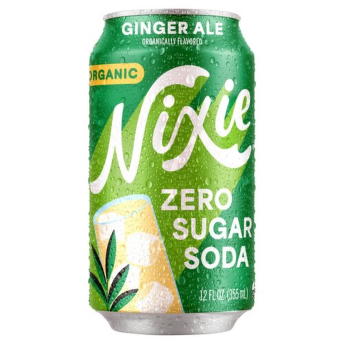 Nixie Organic Ginger Ale Zero Sugar Soda, 12 fl oz