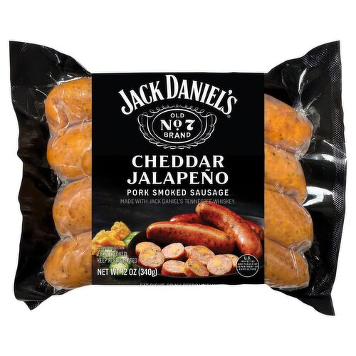 Jack Daniel's Cheddar Jalapeno Pork Smoked Sausage, 12 oz