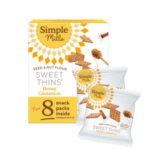 Simple Mills Seed & Nut Flour Honey Cinnamon Sweet Thins, 0.8 oz, 8 count