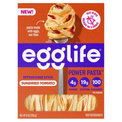 Egglife Fettuccine Style Sundried Tomato Power Pasta, 9 oz