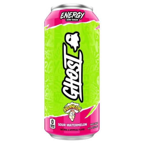 Ghost Warheads Sour Watermelon Zero Sugar Energy Drink, 16 fl oz
