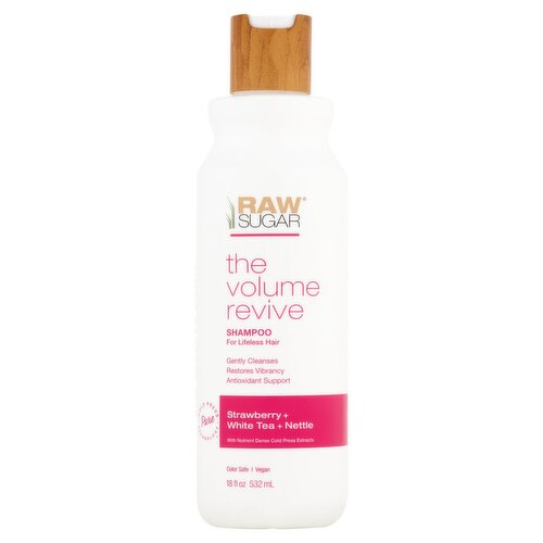 Raw Sugar The Volume Revive Strawberry + White Tea + Nettle Shampoo, 18 fl oz