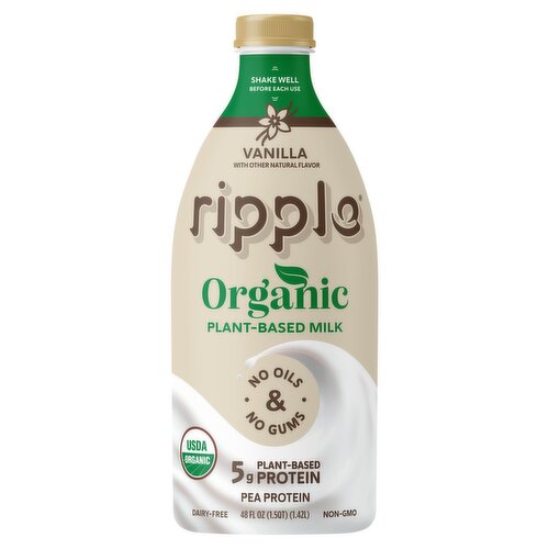 Ripple Organic Vanilla Plant-Based Milk, 48 fl oz