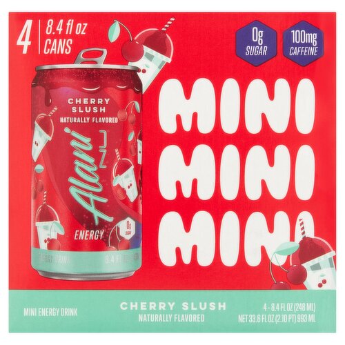 Alani Mini Cherry Slush Energy Drink, 8.4 fl o, 4 count