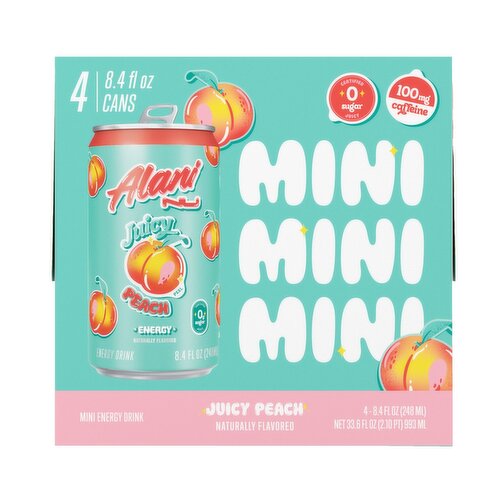 Alani Nu Energy Drink Juicy Peach, 8.4 Fl Oz X 4 - ShopRite
