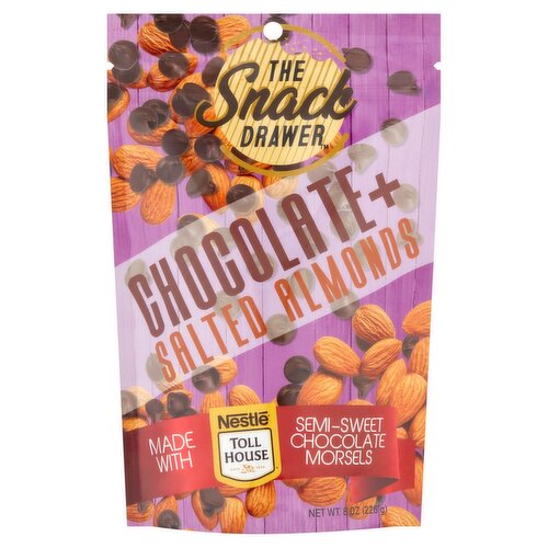The Snack Drawer Chocolate+ Salted Almonds, 8 oz
