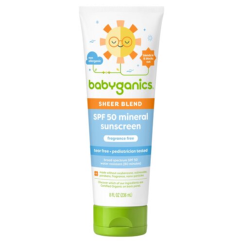 Babyganics Kids Totally Tropical Broad Spectrum Mineral Sunscreen, SPF 50, 3 fl oz