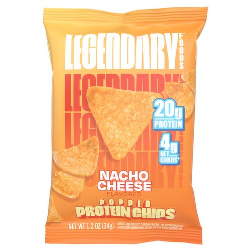 Legendary Foods Nacho Cheese Flavored Popped Protein Chips, 1.2 oz