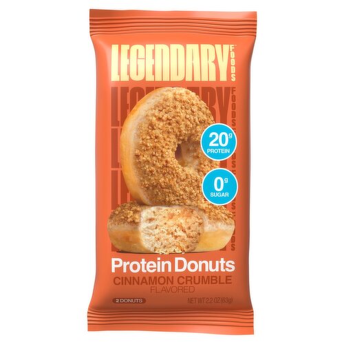 Legendary Foods Cinnamon Crumble Flavored Protein Donuts, 2 count, 2.2 oz