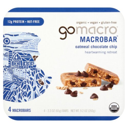 Gomacro Heartwarming Retreat Oatmeal Chocolate Chip Macrobars, 2.3 oz, 4 count