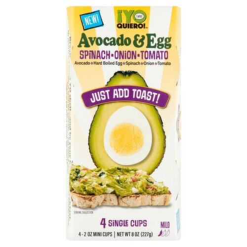 ¡Yo Quiero! Spinach, Onion and Tomato Avocado & Egg, 2 oz, 4 count