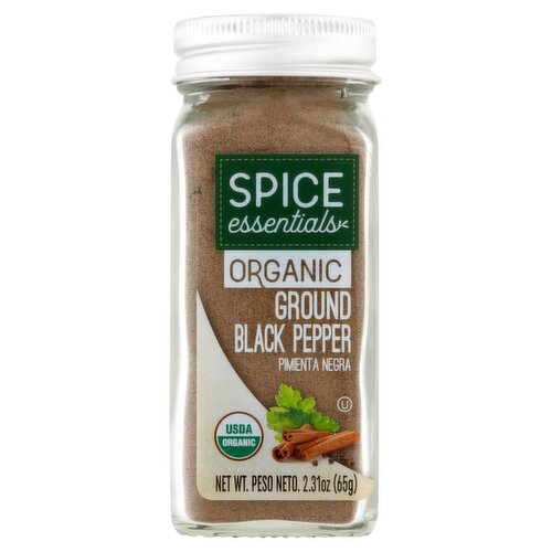 Spice Essentials Organic Ground Black Pepper, 2.31 oz