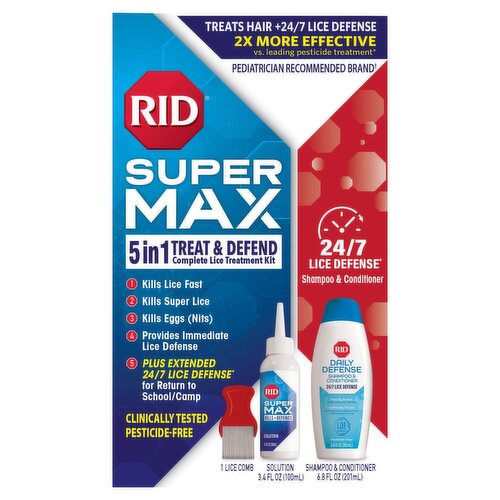 Rid Super Max 5 in 1 Treat & Defend Complete Lice Treatment Kit