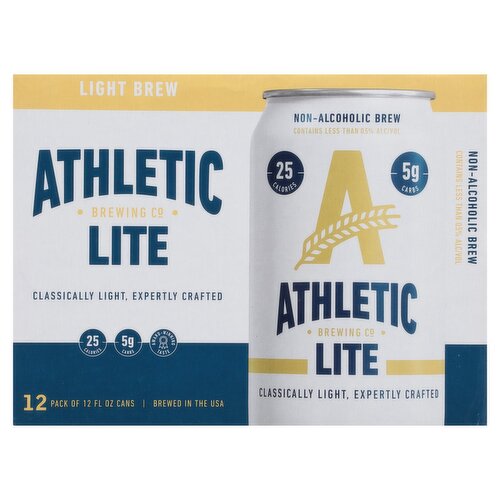 Athletic Brewing Co Lite Non-Alcoholic Brew, 12 fl oz, 12 count