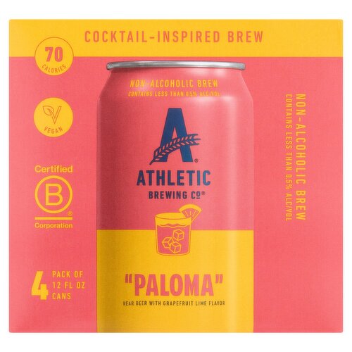 Athletic Brewing Co "Paloma" Non-Alcoholic Brew, 12 fl oz, 4 count