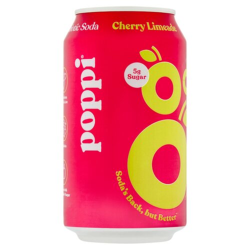 Poppi Cherry Limeade Prebiotic Soda, 12 fl oz