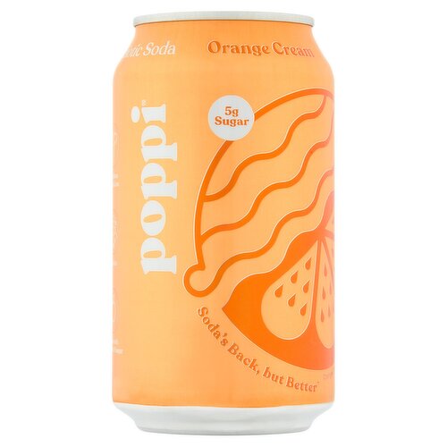 Poppi Orange Cream Prebiotic Soda, 12 fl oz