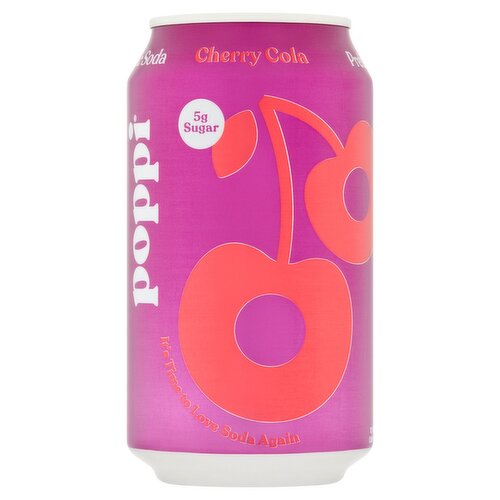 Poppi Cherry Cola Prebiotic Soda, 12 fl oz