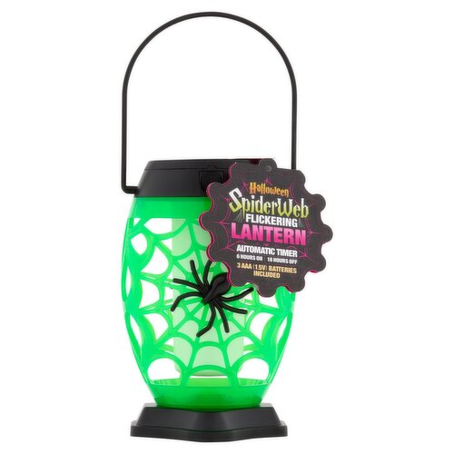 Shawshank LEDz Halloween Spiderweb Automatic Timer Flickering Lantern