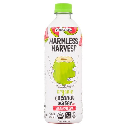 Harmless Harvest Organic Coconut Water with Watermelon Juice Beverage, 16 fl oz