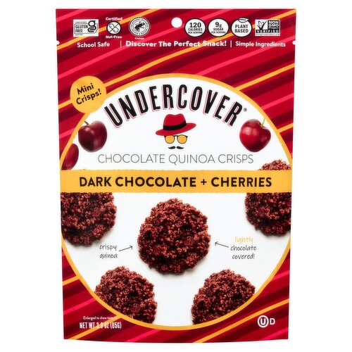 Undercover Dark Chocolate + Cherries Chocolate Quinoa Crisps, 3.0 oz