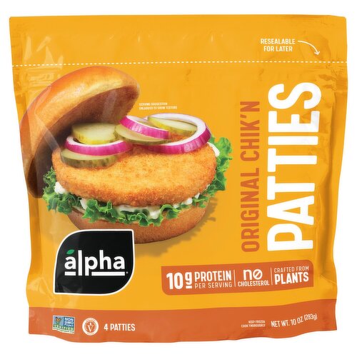 Alpha Original Chik'n Patties, 4 count, 10 oz