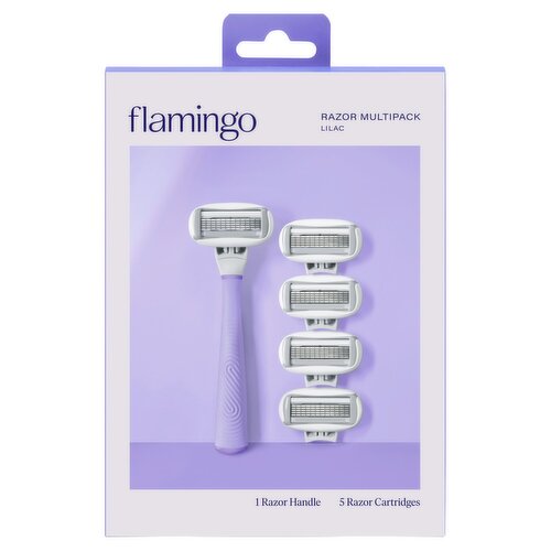 Flamingo Lilac Razor Handle and Cartridges Multipack