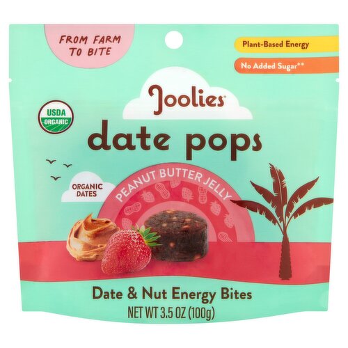 Joolies Peanut Butter Jelly Date & Nut Energy Bites Date Pops, 3.5 oz