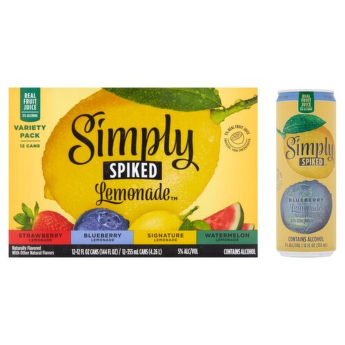 Simply Spiked Lemonade Beer Variety Pack, 12 fl oz, 12 count