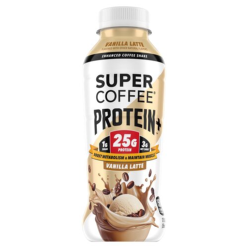 Super Coffee Protein+ Vanilla Latte Enhanced Coffee Shake, 12 fl oz
