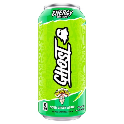 Ghost Warheads Zero Sugar Sour Green Apple Energy Drink, 16 fl oz