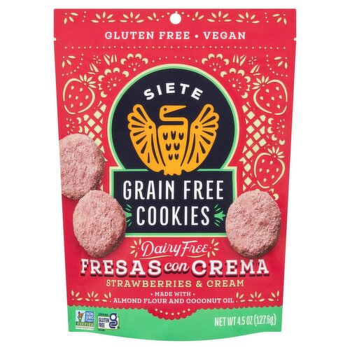 Siete Grain Free Strawberries & Cream Cookies, 4.5 oz