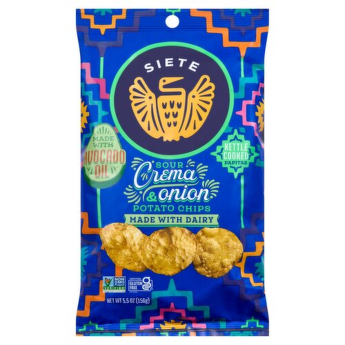 Siete Sour Crema & Onion Potato Chips, 5.5 oz
