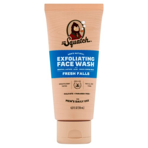 Dr. Squatch Fresh Falls Men's Natural Exfoliating Face Wash, 4.0 fl oz