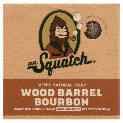 Dr. Squatch Wood Barrel Bourbon Men's Natural Soap, 2.3 oz