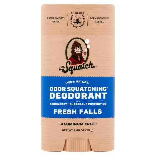 Dr. Squatch Fresh Falls Men's Natural Odor Squatching Deodorant, 2.65 oz