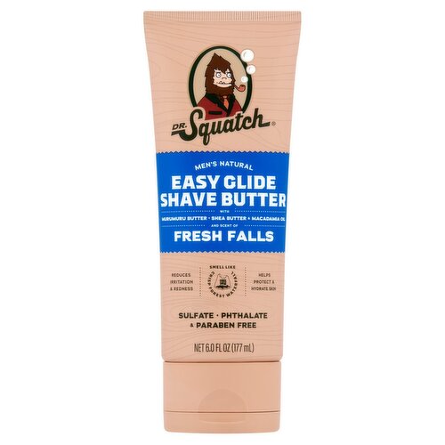 Dr. Squatch Fresh Falls Men's Natural Easy Glide Shave Butter, 6.0 fl oz