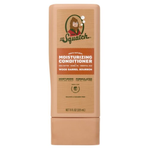 Dr. Squatch Men's Natural Wood Barrel Bourbon Moisturizing Conditioner, 11 fl oz
