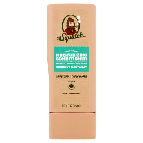 Dr. Squatch Coconut Castaway Men's Natural Moisturizing Conditioner, 11 fl oz