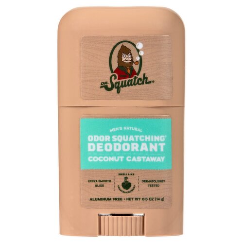 Dr. Squatch Coconut Castaway Men's Natural Odor Squatching Deodorant, 0.5 oz