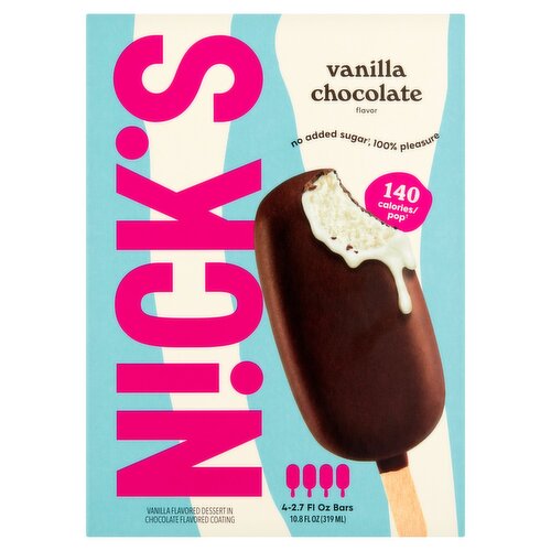 Nick's Swedish-Style Vanilj Choklad Flavor Frozen Dessert, 2.7 fl oz, 4 count