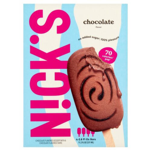 Nick's Swedish-Style Choklad Choklad Flavor Frozen Dessert, 2.8 fl oz, 4 count